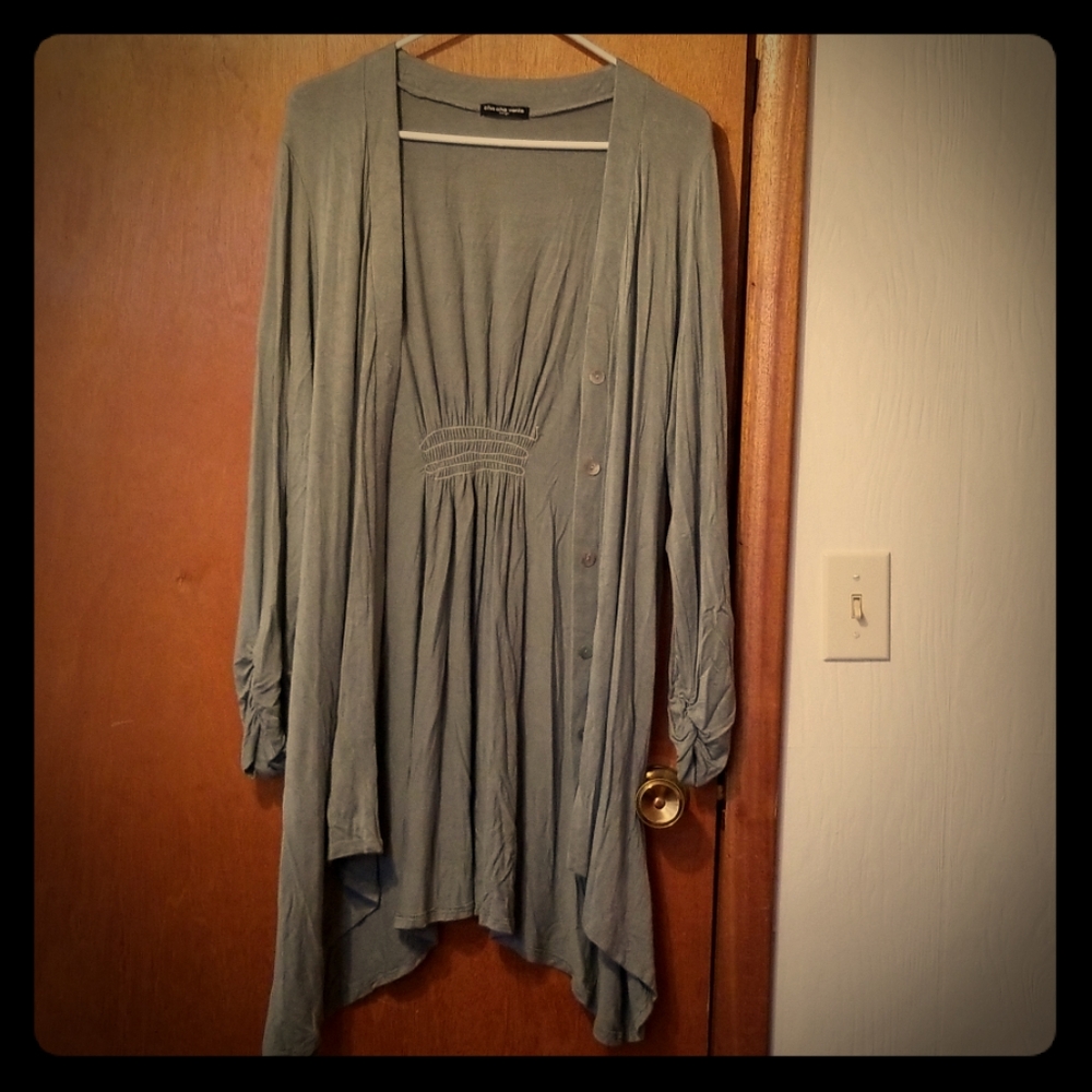 Olive green long sleeve button cardigan